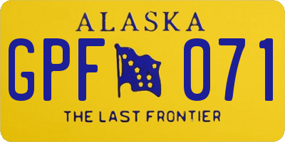 AK license plate GPF071