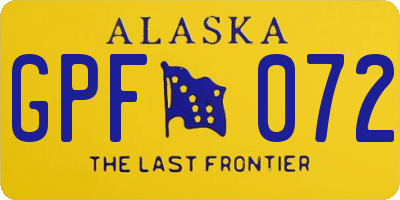 AK license plate GPF072