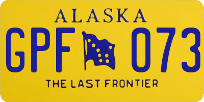 AK license plate GPF073