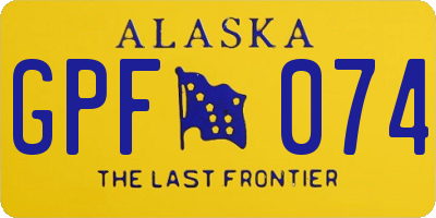 AK license plate GPF074