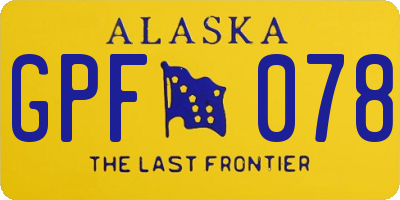 AK license plate GPF078