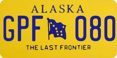 AK license plate GPF080