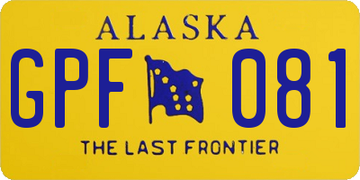AK license plate GPF081