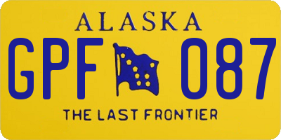 AK license plate GPF087