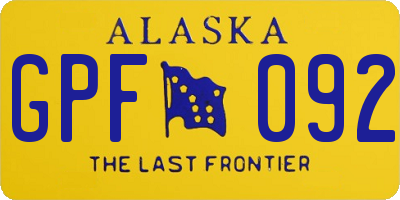 AK license plate GPF092