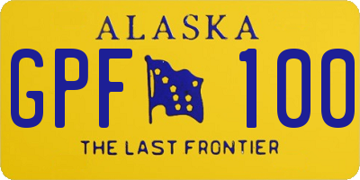 AK license plate GPF100