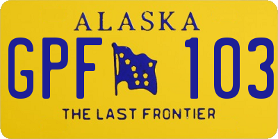 AK license plate GPF103