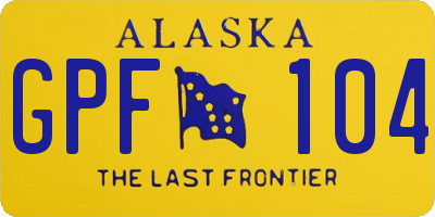 AK license plate GPF104