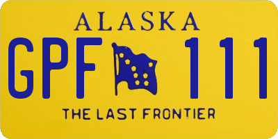 AK license plate GPF111