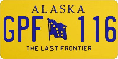 AK license plate GPF116