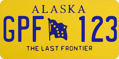 AK license plate GPF123