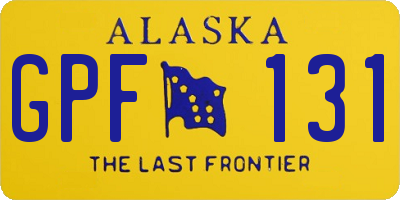 AK license plate GPF131