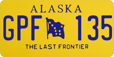 AK license plate GPF135