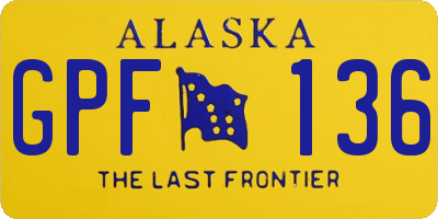 AK license plate GPF136