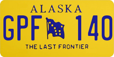 AK license plate GPF140