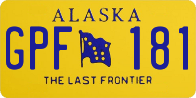 AK license plate GPF181