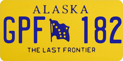 AK license plate GPF182