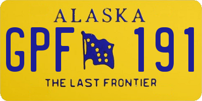 AK license plate GPF191