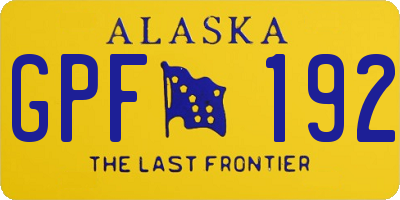 AK license plate GPF192