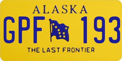 AK license plate GPF193