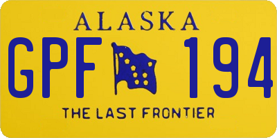 AK license plate GPF194