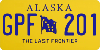 AK license plate GPF201