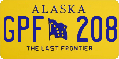 AK license plate GPF208