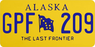 AK license plate GPF209