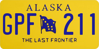 AK license plate GPF211