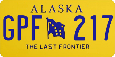 AK license plate GPF217
