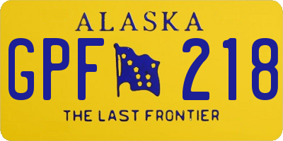AK license plate GPF218