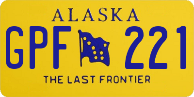 AK license plate GPF221