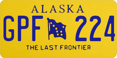 AK license plate GPF224