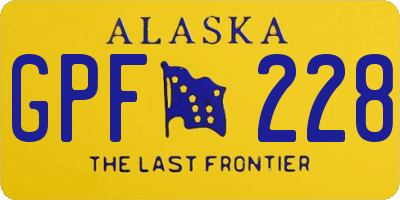 AK license plate GPF228