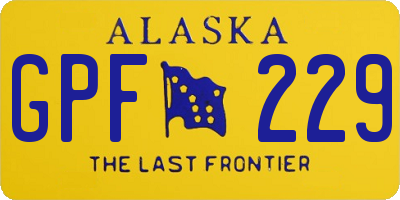 AK license plate GPF229