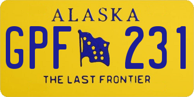 AK license plate GPF231