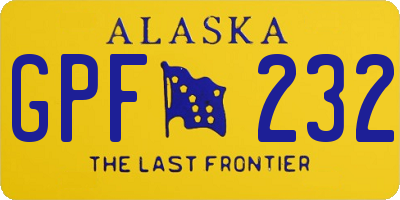 AK license plate GPF232