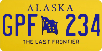 AK license plate GPF234