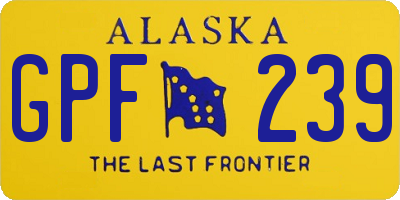 AK license plate GPF239