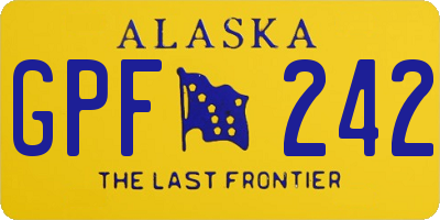 AK license plate GPF242