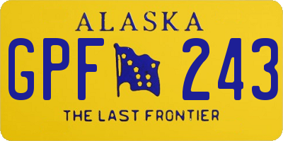 AK license plate GPF243