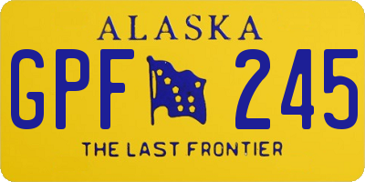 AK license plate GPF245