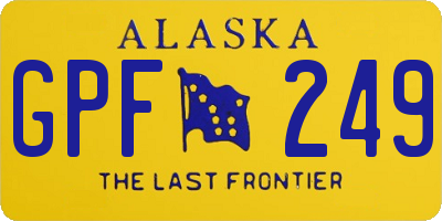 AK license plate GPF249