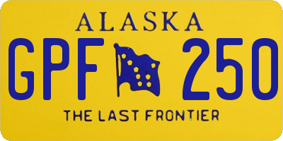 AK license plate GPF250