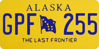 AK license plate GPF255