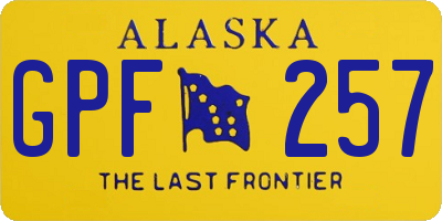 AK license plate GPF257