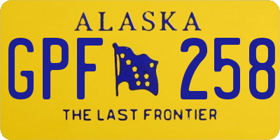 AK license plate GPF258