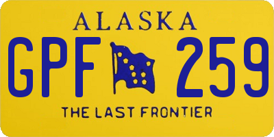 AK license plate GPF259