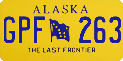 AK license plate GPF263