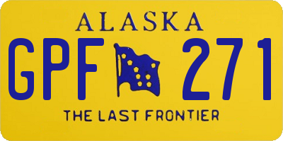 AK license plate GPF271